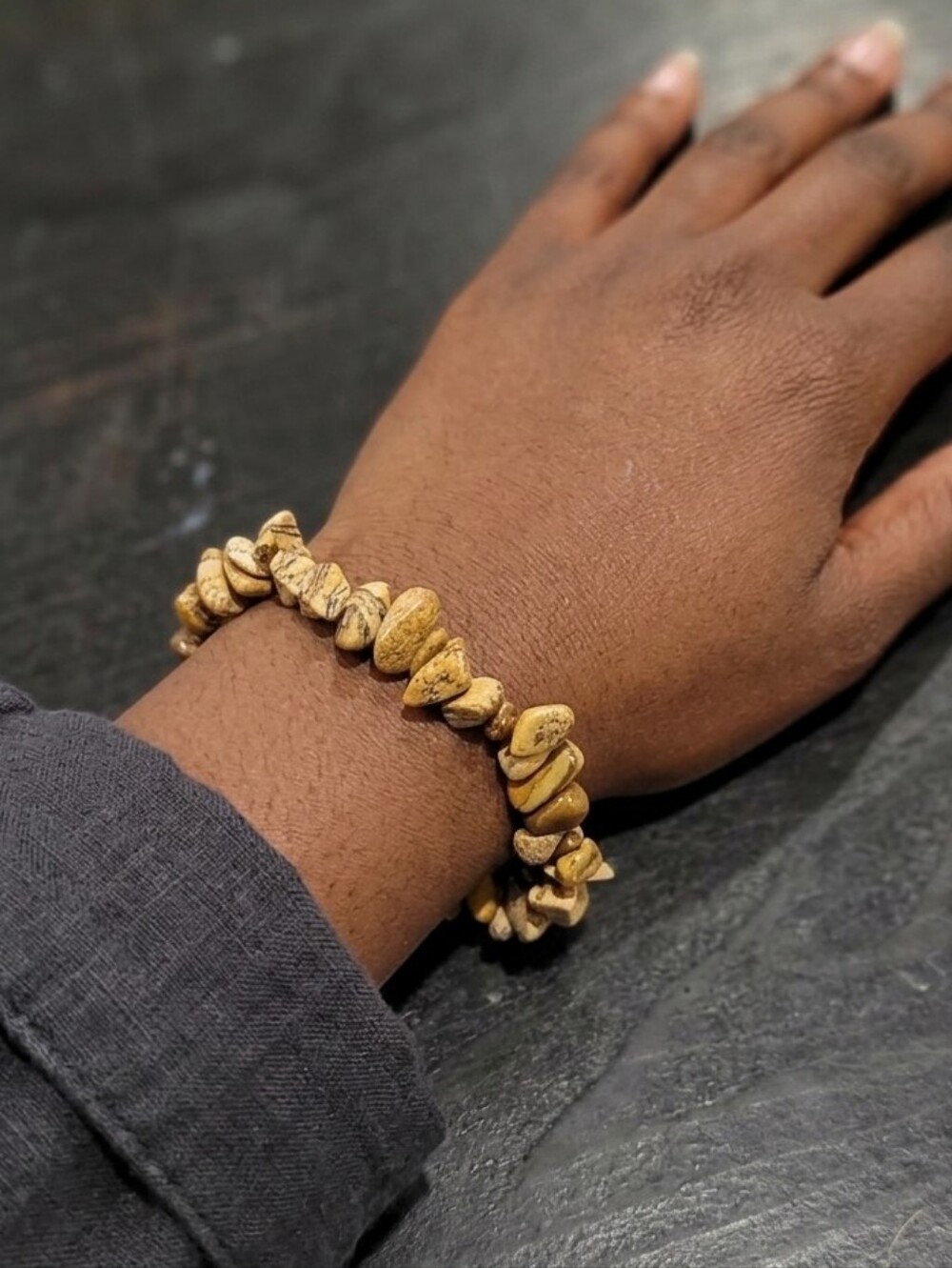 Picture Jasper Crystal Chip Bracelet